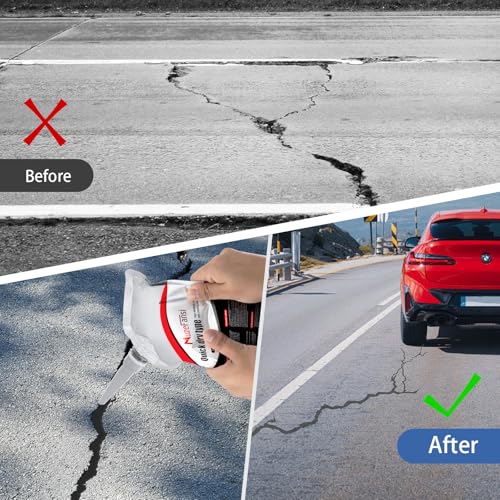 Asphalt Crack Filler, Self Leveling Asphalt Crack Sealant, Driveway Repair Sealer, Concrete Joint Filler for Slabs, Blacktop, Driveway,Walkway, Road,Patio(6 Pack,Black) - style: 6 Pcs,6.6LB