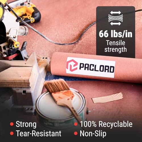 Floor Protection Paper 24" x 1992" (166’) Red Rosin Paper Roll (Pack of 4) - Made in USA Thick Heavy-Duty 7 mil Masking Paper for Surface Protection from Paint, Dust, Foot Traffic - style: 1328 sq ft (24" Pack of 4 Rolls)