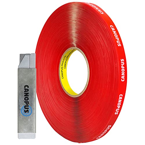 CANOPUS Double Sided Mounting Tape, Very Strong & Heavy Duty, Permanent Clear 4910, 0.25in x 15ft, for Carpet Fixing, DIY Crafts, LED Lights, Car Glass, Home & Office Walls Decoration, Made in USA - size: 0.25in X 15ft