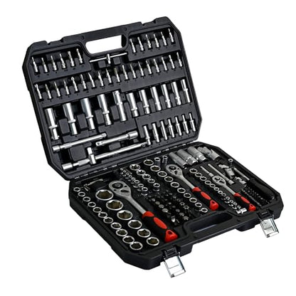 【LuckyNote】Tool Set - Socket and Ratchet Wrench Toolbox, 171pcs Tool Box, Universal Home Car Repair Tool Set, Perfect for Homeowners, DIY Enthusiasts, and Mechanics,17.91x13.58x3.74 Inch - style: 171pcs