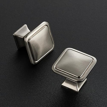 Ravinte 30 Pack Solid Single Hole Square Foot Cabinet Arch Knobs Kitchen Brushed Nickle Knobs Silver Drawer Pulls Kitchen Cabinet Hardware Pulls for Cupboard Handles - color: Brushed Nickel