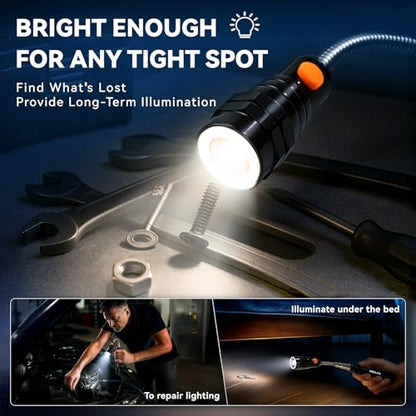 VIBELITE Extendable Magnetic Flashlight with Telescoping Magnet Pickup Tool-Cool Gadget Gifts for Men, Women, Him, Teen Boys, Husband, Dad, Father, Mechanic, Birthday Gifts for Men, Black - style: Magnetic Tool