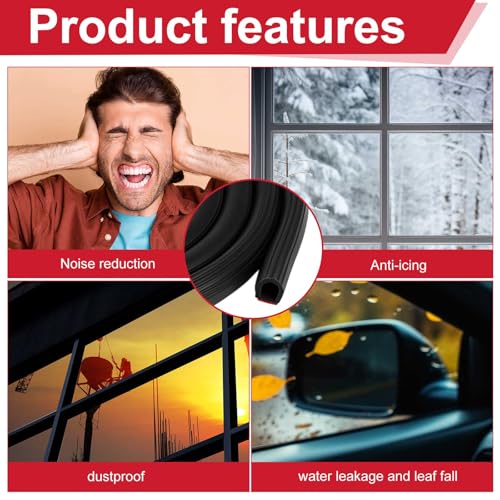 Pangda 26Ft D Shape Rubber Weather Stripping Foam Self-Adhesive EPDM Seal Strip for Noise Reduction Waterproof Dustproof for Cars Boats RVs Windows Doors (3/4" W x 3/4" H) - size: 26ft L, style: 3/4" W X 3/4" H