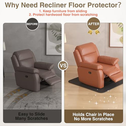 Non Slip Recliner Pads For Hardwood Floors, Recliner Floor Protector Keep Recliner From Sliding, Recliner Slide Stoppers, Under Recliner Mat, Furniture Pad For Recliner, Recliner Gripper,Recliner Grip - size: Square-BLack