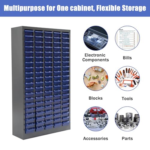 Yeeoy 100 Drawers Parts Cabinet Bolt and Nut Tool Storage Cabinet Part Cabinet Organization Shelves with ABS Material Drawer for Tool Hardware Storage, Grey - size: 100 Drawer