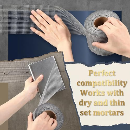 150 ft x 4 Inch Cement Board Joint Tape Self Adhesive Durable Gray Fiberglass Mesh Drywall Mesh Repair Tape for Cement Board Joints Repairing, Sealing and Strengthening - size: 150 ft X 4 Inch
