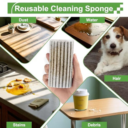 Jeymei 4-Pack Damp Clean Duster Sponge,Gray Damp Dusting Sponge,Duster Baseboard Cleaner Sponge with Ridges,Reusable Wet Duster Sponge,Household Cleaning Sponges for Blinds,Window Track Grooves - color: Gray, size: 4
