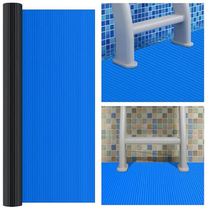 Breling 36" x 36" Swimming Pool Ladder Mat, Protective Pool Ladder Pad Step Mat with Non Slip Texture for Above Ground Swimming Steps Liners and Stairs(Vertical Striped) - size: 36" X 36", style: Vertical Striped