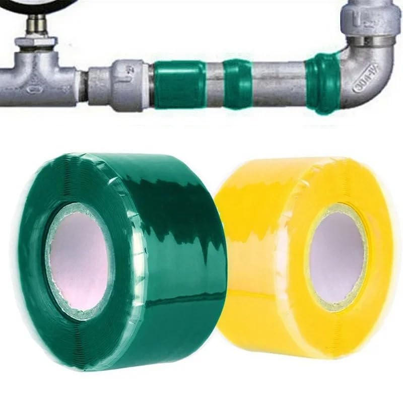 Pipe Tape, Super Strong Waterproof Leak-Proof Sealing Repair Silicone Adhesive, Also Suitable for Repairing Other Items (Green-2.5X150cm) - color: Green-2.5X150cm