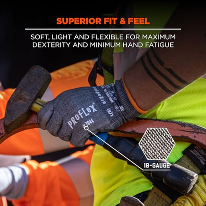 Ergodyne ProFlex 7044 Cut Resistant Work Gloves, ANSI A4, PU Coated Palms for Flexible No Slip Grip. Superior Fit and Feel - size: Medium