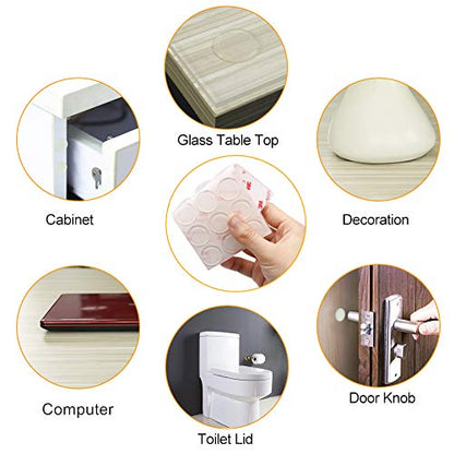 72pcs Glass Top Bumpers, 20mm Silicone Adhesive Furniture Bumpers for Glass Table Door Cabinet Drawers - size: 20mm, 2mm