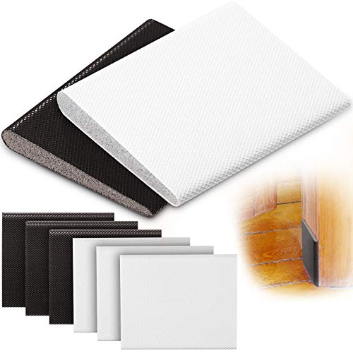 Jetec 6 Peices Self-Adhesive Door Corner Seals, Gap Filler Seal Strip Weather Stripping Draft Stopper Door Frame Seal Corner Foam for Weather Protection Isolation of Noise(White, Brown) - color: White, Brown