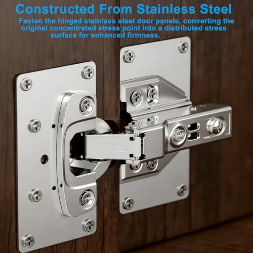 Zorfeter 6 Pcs 3.54 x 1.97 Inch Cabinet Hinge Repair Plate, Small Metal Hinge Repair Board Stainless Steel Cabinet Hinges, Fixing Brackets for Kitchen Cupboard Door Locker Cabinet Door - size: Small