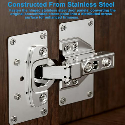 Zorfeter 6 Pcs 3.54 x 1.97 Inch Cabinet Hinge Repair Plate, Small Metal Hinge Repair Board Stainless Steel Cabinet Hinges, Fixing Brackets for Kitchen Cupboard Door Locker Cabinet Door - size: Small