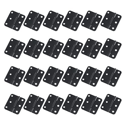 Antrader Flat Black Asymmetric Door Hinge Cabinet Gate Closet Hinge 1-1/2'' Long Home Furniture Hardware 24-Pack - color: Black, size: 1.5" X 1.3", 24pcs