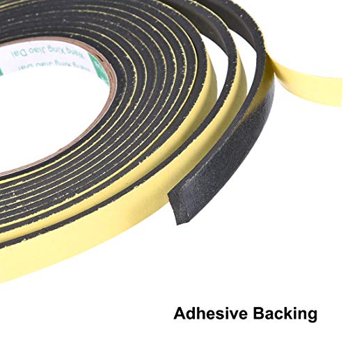 uxcell Sealing Foam Tape 10mm Wide 3mm Thick 4m/13ft Long, Self Adhesive Weather Strip for Window Door Insulation - size: 10mmx3mmx4m