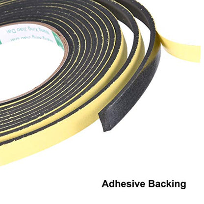 uxcell Sealing Foam Tape 10mm Wide 3mm Thick 4m/13ft Long, Self Adhesive Weather Strip for Window Door Insulation - size: 10mmx3mmx4m