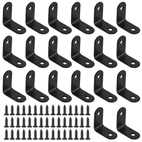 Glarks 20 Set 30mm Black L Bracket Right Angle Corner Brace Joint Fastener for Wood Chair Bookshelf Board Window Furniture Cabinet (30x30x2mm) - size: 30x30x2mm