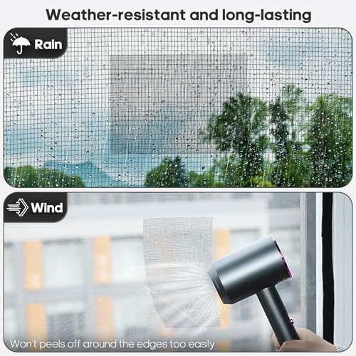 Secopad 5" x 7" Grey/Black Screen Repair Kit, 6 PCS Window Screen Patch Repair Tape for Mesh Window Door, Strong Adhesive Fiberglass Mesh Patch Tape - color: Gray