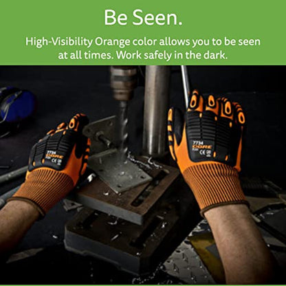 Cordova 7734 OGRE-Flex 13-Gauge Gloves,Hi-Vis Orange Polyester Shell,TPR Protectors,Nitrile Coating, Reinforced Thumb Crotch - size: Small (Pack of 1), style: 1-pack