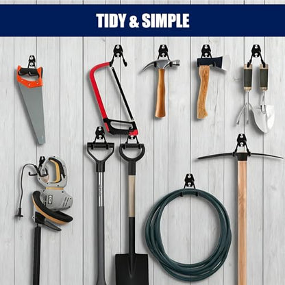 Garage Hooks Heavy Duty, 17 Pack Garage Storage Hooks with Coating Anti-Slip, Wall Mount Utility Large Garage Hooks for Hanging Garden Tools, Ladder,Broom,Hose - size: 17 Pack S Hooks