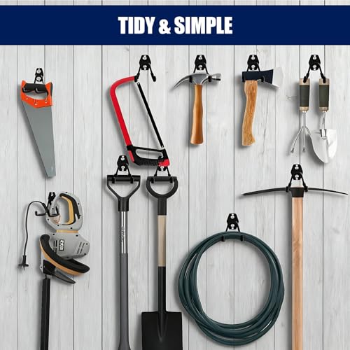 Garage Hooks Heavy Duty, 17 Pack Garage Storage Hooks with Coating Anti-Slip, Wall Mount Utility Large Garage Hooks for Hanging Garden Tools, Ladder,Broom,Hose - size: 17 Pack S Hooks