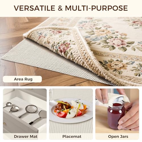 BAGAIL BASICS 2 x 6 FT Rug Pad Gripper for Hardwood Floors, Non Slip Rug Pads for Area Rugs, Extra Thick Under Rug Padding, Protect Your Rugs & Floors - size: 2' x 6' (Rectangular)