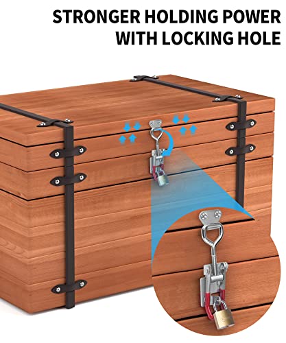 Vicuna R Heavy Duty Toggle Latch Clamp 4002, Adjustable Toggle Clamp Latch With Lock Hole, 550Lbs Holding Capacity Pull Latch for Smoker Lid Jig, Tool Box Case 2Pack (with 10PCS Screws) - style: 4002-2PK