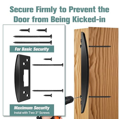Extra Large Door Strike Plate, Adjustable Door Strike Plate, Large-Hole Reinforced Door Bolt Guide Plate, Applicable for Doors That Cannot Close Completely, Concealing Door Frame Imperfections