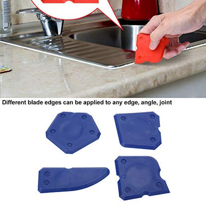 Caulk Remover Tool, Silicone Caulking Tool 4 Pieces Silicone Finishing Tools Caulking Tools Caulking Tool Kit Caulking Tool Set for Silicone Sealant Grout Finishing Sealing