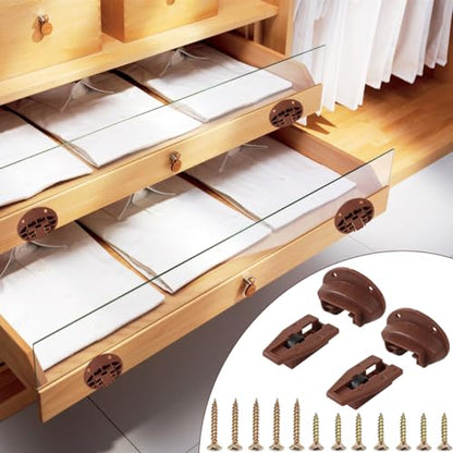 8 Set Drawer Guide Kit, Enhanced Commercial Slide Style Drawers for Kenlin Rite-Trak II 168, Vaughan Bassett, Legacy, Replacement Dresser Drawer Slides Repair Kit with Roller (Drawer Slides 8 Pack) - style: Drawer Slides 8 Pack
