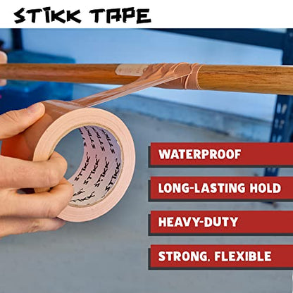 STIKK Duct Tape - Red Duck Tape - 3 inch x 25 Yards - Heavy Duty Tape for Repairs, Household Projects - for Commercial HVAC and Construction - Effective Heavy Duty Waterproof Duct Tape - color: Red