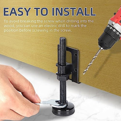 4 Pack Heavy Duty Adjustable Leveling Feet - Furniture Levelers for Workbench, Table, Cabinet, Wardrobe