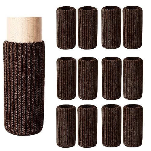 48 PCs Furniture Leg Socks - High Elastic Knitted Chair Leg Floor Protectors, Coffee Thickening Chair Leg Covers Set, Move Easily and Reduce Noise - color: Coffee, size: 48pcs