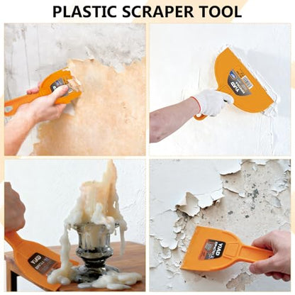 6 Pack Putty Knife 1.5" 2" 3" 4" 5" 6" Plastic Paint Scraper Tool Set Heavy Duty Drywall Repair kit,Flexible Spackle Knives with Hang Hole,Wall Putty for Spreader,Wallpaper,Mud,Plaster,Taping,Floor