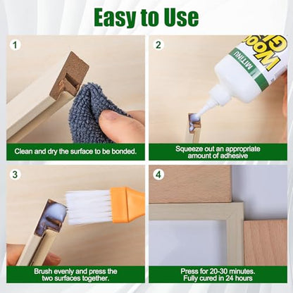 Wood Glue 17.6 oz/500 g, High-Capacity Super Glue for Woodworking, Waterproof Strong Wood Glue for Furniture Heavy Duty, Waterproof Glue for Crafts, Furniture, Wood Floor, Baseboard, cabinets, Door