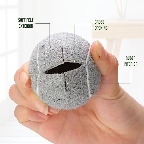 Macarrie 300 Pcs Precut Tennis Balls Bulk 2.5 Inch Chairs Leg Floor Protector Grey Heavy Duty Long Lasting Glide Coverings Non Slip for Classroom Furniture Legs Protection