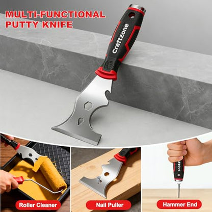 6 Pcs Putty Knife Set Drywall Tool Kit Taping Knife Mud Pan & Painter Scraper Tool Drywall Finishing Tools for Joint Taping Finishing & Patching