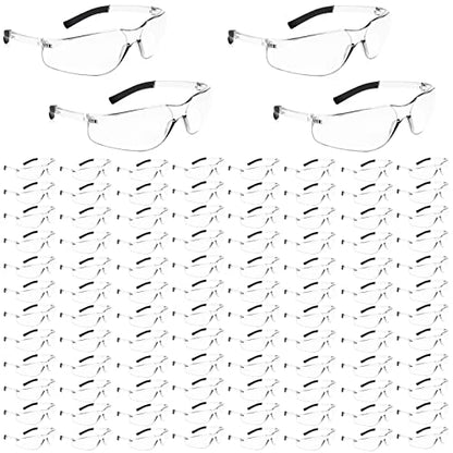 Salfboy 100 Pack Clear Safety Glasses with ANSI Z87.1 Scratch Resistant Eyewear for Women Man Lab Goggles Eye Protection - color: 118-100 Clear