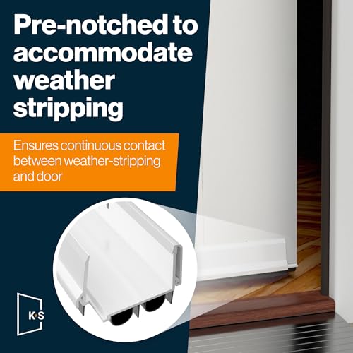 Patent Pending, Adjustable Double Bubble Door Sweep, Draft Stopper, Under Door Seal for Exterior Doors, 1 3/4" x 32", White (32 inch 2 pk) - size: white 32 inch 2 pk