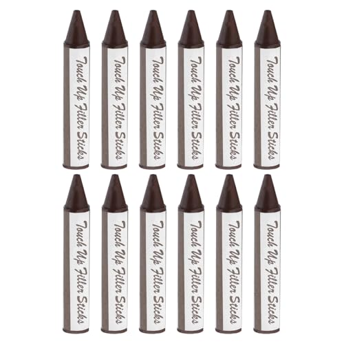 PATIKIL Furniture Markers Touch Up, 12 Pcs Wax Wood Filler Sticks Furniture Repair Crayons for Scratches, Wood Floor, Holes, Tables, Mahogany - color: Mahogany