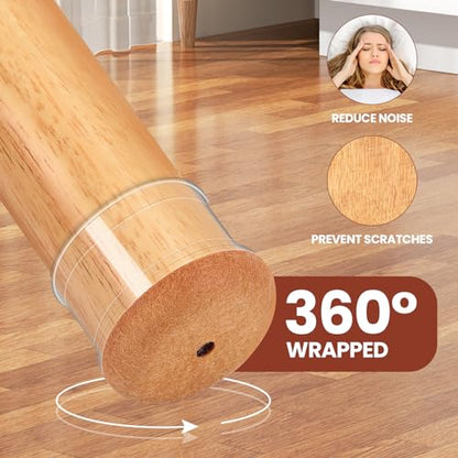 16Pcs Chair Leg Floor Protectors for Hardwood Floors - Silicone Felt Furniture Pads - Chair Leg Caps - Clear Rubber Chair Sliders - S(Fit:0.5"-0.8") - size: Round-Small