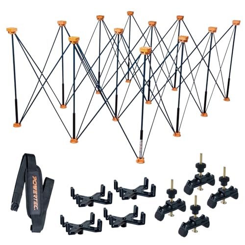 POWERTEC Arachni-Flex Portable Workbench 4x6ft Collapsible Workstand - Heavy Duty Folding Work Table Base, 4500 lbs Capacity 36 Inch Work Height, No Assembly Mobile Work Station w/Carry Strap (71929) - style: 4x6ft Base