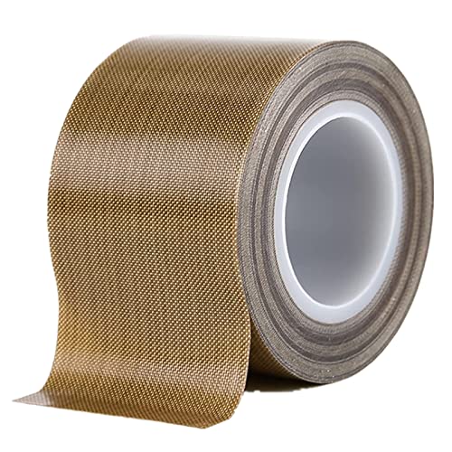 Teflon Tape,2-inch x 33 Feet x 0.18mm Low Friction Tape High Temp Adhesive Tape,Abrasion Resistant,Surface Protection for Wood,Drawer,Cabinet,Furniture,Vacuum Sealer & Hand Impulse Sealers - color: Brown, size: 1 Roll 2-inch x 33 Feet