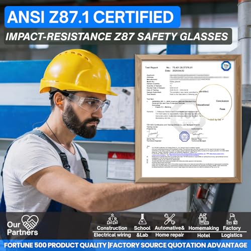 Safety Glasses Ansi Z87.1 Clear Safety Glasses Bulk Impact Scratch Resistant Lens Protective Eyewear for Men Women - color: 80pcs Clear