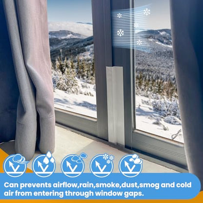 White Window Weather Sealing Tape,Window Draft Isolation Sealing Film Tape, AC Seal Air Conditioner Sealing Tape No Residue, Keep Out Cold Air Dust Rain, Waterproof (3inch*65.5ft) - color: White, size: 3 Inch x 65.5 FT