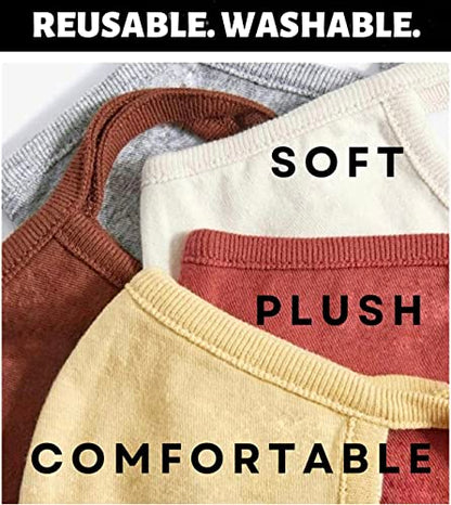 Cotton Face Masks - Made of Premium Organic Cotton, Reusable Washable Soft Cloth Face Masks 3/6 Pk - color: 3 Pack Summer Tones