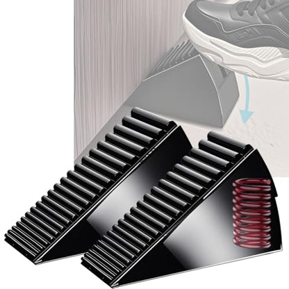 2 Pack Heavy Duty Door Stop, Strongest Tall Door Stopper Up to 3 inch, Built-in Spring Door stoppers for Bottom of Door, Large Rubber Door Stopper Wedge for Any Gate Gap