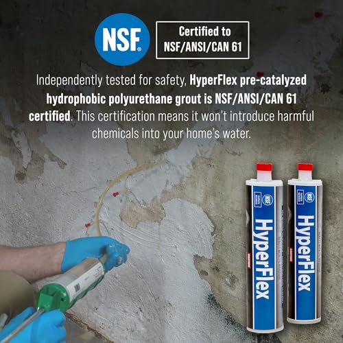 Fernco 10 ft Basement and Foundation Wall Crack Repair Kit Leak Stop and Radon Gas Protection Pro Kit
