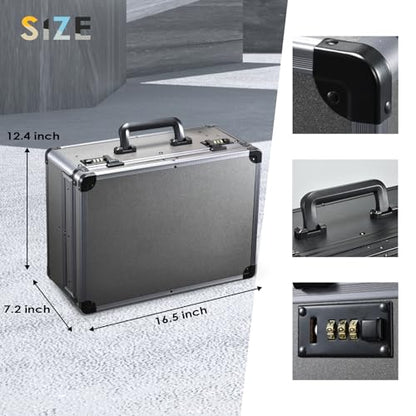 Yueieoun Barber Case with Clippers Sliding Tray, Profesional Barbers Briefcase Tool Case, Travel Barber Cases for Clippers and Supplies, Hair Scissors Trimmer Organizer, Salon Grooming Hard Suitcase - color: Gunmetal Grey
